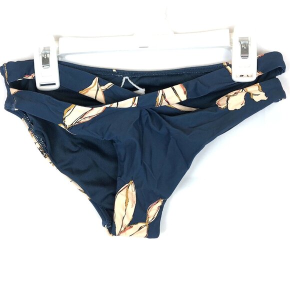 O’Neill, Women’s Small Blue Cut Out Hipster Bikini Bottom, Floral - Picture 1 of 2